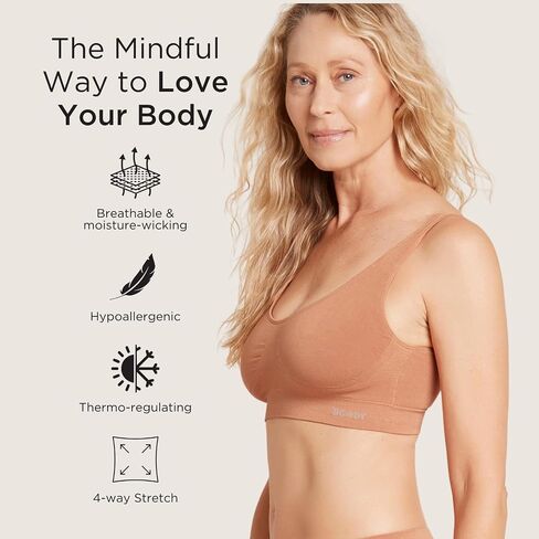 حمالة صدر نسائية مبطنة من Boody Body EcoWear، لاسلكية، قابلة للتمدد بدون خياطة، ناعمة قابلة للتنفس، فسكوز مصنوع من الخيزران in Saudi Arabia