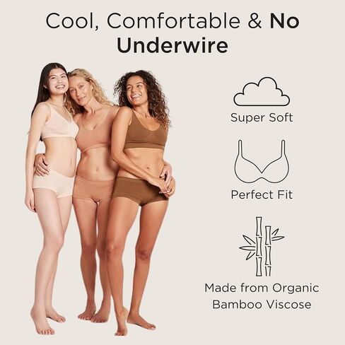 حمالة صدر نسائية مبطنة من Boody Body EcoWear، لاسلكية، قابلة للتمدد بدون خياطة، ناعمة قابلة للتنفس، فسكوز مصنوع من الخيزران in Saudi Arabia
