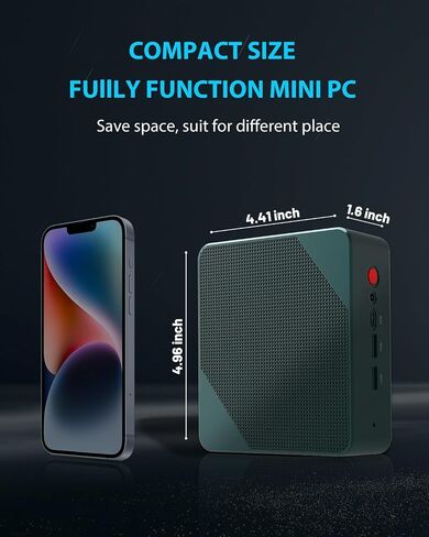 كمبيوتر ألعاب صغير، AMD Ryzen 7 7735HS (يصل إلى 4.75 جيجا هرتز) 32 جيجا بايت رام 1 تيرابايت SSD أجهزة كمبيوتر صغيرة، AMD Radeon 680M Micro PC يدعم شاشة 4K ثلاثية/USB4/WiFi6/BT5.2 in Saudi Arabia