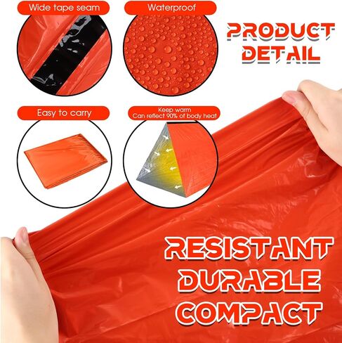 Woanger 10/20 Pcs Emergency Thermal Tent Survival Shelter Ten 8 ft x 3 ft Emergency Tent 2 Person Tube Tent Lightweight Camping Tents Shelters for Hiking Backpacking Camping Outdoor in Kuwait