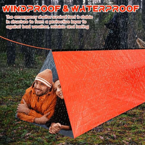 Woanger 10/20 Pcs Emergency Thermal Tent Survival Shelter Ten 8 ft x 3 ft Emergency Tent 2 Person Tube Tent Lightweight Camping Tents Shelters for Hiking Backpacking Camping Outdoor in Kuwait