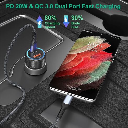 Super Fast Charger Type C,Bangfun 25W USB C Wall/Car Charger Adapter for Samsung Galaxy S24/S23/S22 Ultra/S21/S20 fe/S10,Note 20/10,A13/A53/A54/A71,Pixel 6A/7 Pro with 2Pack 6.6ft USB C Cable (Black) in Kuwait