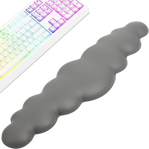 مسند معصم سحابي للوحة المفاتيح للكمبيوتر، وسادة لوحة مفاتيح من جلد البولي يوريثان الناعم، وسادة معصم من إسفنج الذاكرة عالية الكثافة مع قاعدة غير قابلة للانزلاق لكتابة مسند اليد للوحة المفاتيح وتخفيف الألم للكمبيوتر المحمول والمكتب المنزلي (رمادي) in Kuwait