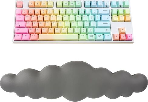 مسند معصم سحابي للوحة المفاتيح للكمبيوتر، وسادة لوحة مفاتيح من جلد البولي يوريثان الناعم، وسادة معصم من إسفنج الذاكرة عالية الكثافة مع قاعدة غير قابلة للانزلاق لكتابة مسند اليد للوحة المفاتيح وتخفيف الألم للكمبيوتر المحمول والمكتب المنزلي (رمادي) in Kuwait