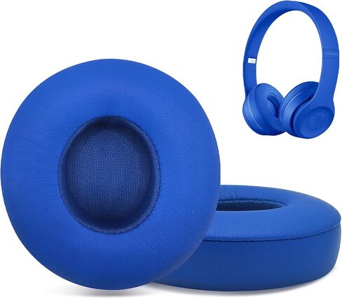 Replacement Ear Pads for Beats Solo 2 & Solo 3 Wireless On-Ear Headphones, Ear Cushions, Headset Earpads, Ear Cups Cover with Soft Protein Leather (Blue) in Saudi Arabia