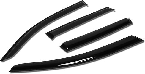 DNA MOTORING WVS-T2-0089 Vent Window Visor Deflector Rain/Sun Guard (4pcs, Dark Smoke), 1 Pack in Saudi Arabia