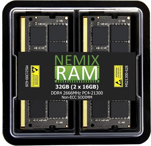 NEMIX RAM 32GB (2X16GB) DDR4 2666MHZ PC4-21300 2Rx8 1.2V 260-PIN Non-ECC Unbuffered SODIMM KIT Laptop Memory in Saudi Arabia