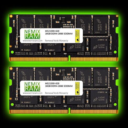 NEMIX RAM 32GB (2X16GB) DDR4 2666MHZ PC4-21300 2Rx8 1.2V 260-PIN Non-ECC Unbuffered SODIMM KIT Laptop Memory in Saudi Arabia