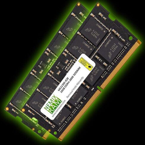 NEMIX RAM 32GB (2X16GB) DDR4 2666MHZ PC4-21300 2Rx8 1.2V 260-PIN Non-ECC Unbuffered SODIMM KIT Laptop Memory in Saudi Arabia