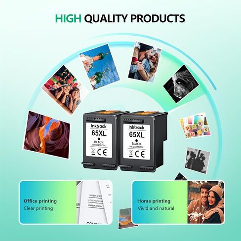 65XL Black Ink Cartridge for HP 65 Black Ink Cartridge High Yield (2-Black) for HP Printers Envy 5000 5055 5058 5052 5010 5014 DeskJet 3755 3772 3752 3720 2600 2622 2680| N9K04AN Inkjet in Saudi Arabia