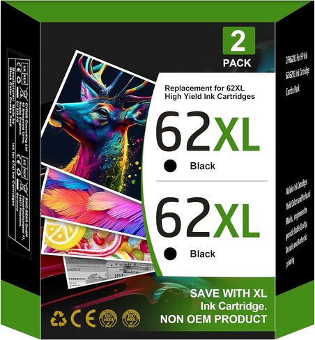 65XL Black Ink Cartridge for HP 65 Black Ink Cartridge High Yield (2-Black) for HP Printers Envy 5000 5055 5058 5052 5010 5014 DeskJet 3755 3772 3752 3720 2600 2622 2680| N9K04AN Inkjet in Saudi Arabia