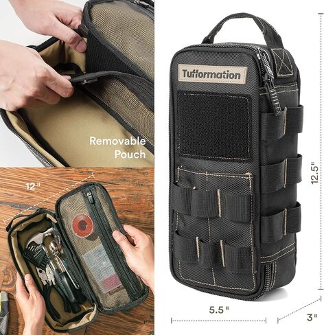 Heavy Duty Small Tool Bag Pouch Portable Utility Organizer Case with Zipper Handle. Perfect for EDC, Motorcycle, Road Bike, Electricians & More in Saudi Arabia