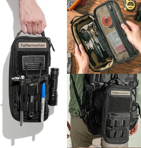 Heavy Duty Small Tool Bag Pouch Portable Utility Organizer Case with Zipper Handle. Perfect for EDC, Motorcycle, Road Bike, Electricians & More in Saudi Arabia