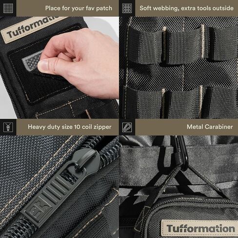 Heavy Duty Small Tool Bag Pouch Portable Utility Organizer Case with Zipper Handle. Perfect for EDC, Motorcycle, Road Bike, Electricians & More in Saudi Arabia