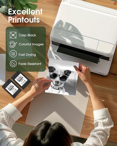 62XL Ink Cartridges Black Remanufactured for HP Ink 62 (2 Black) for HP 62XL Black Ink Cartridge Works with HP ENVY 5540 5544 5545 5642 5660 5664 7640 7645, OfficeJet 200 250 258 5740 5745 5746 Series in Kuwait