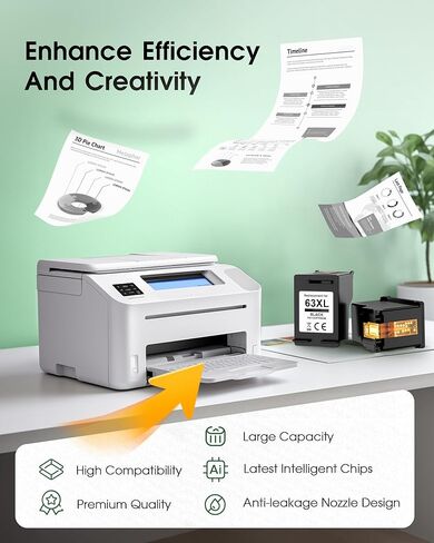 62XL Ink Cartridges Black Remanufactured for HP Ink 62 (2 Black) for HP 62XL Black Ink Cartridge Works with HP ENVY 5540 5544 5545 5642 5660 5664 7640 7645, OfficeJet 200 250 258 5740 5745 5746 Series in Kuwait