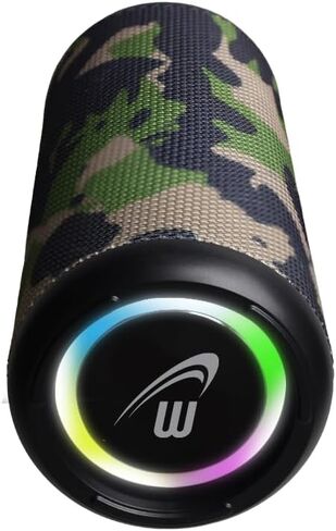 Portable Bluetooth Speakers, 20W Loud Stereo Sound, Deep Bass, IP66 Waterproof, RGB Lights, Dual Pairing, Wireless Speaker for Home, Outdoor, Party, Beach etc (Camo) in Saudi Arabia