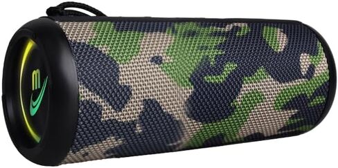 Portable Bluetooth Speakers, 20W Loud Stereo Sound, Deep Bass, IP66 Waterproof, RGB Lights, Dual Pairing, Wireless Speaker for Home, Outdoor, Party, Beach etc (Camo) in Saudi Arabia