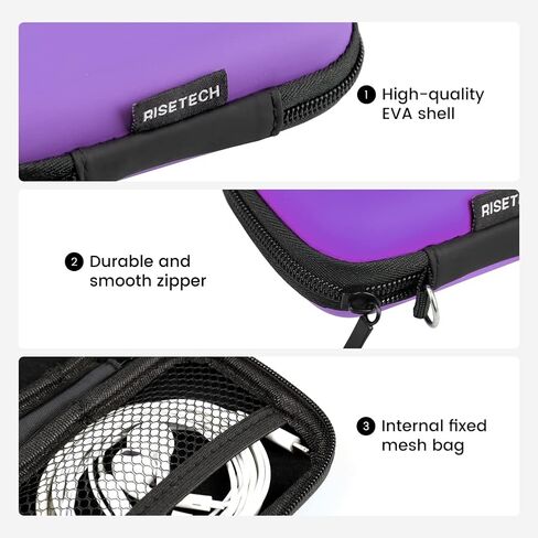 Earbud Case, RISETECH Earphone Carrying Case Holder Storage Mini Bag Headphone Small Pouch Cell Phone Accessories Organizer for EarPods Airpods Beats Flex Bose Wired Earbuds USB Cable Wall Charger in Kuwait