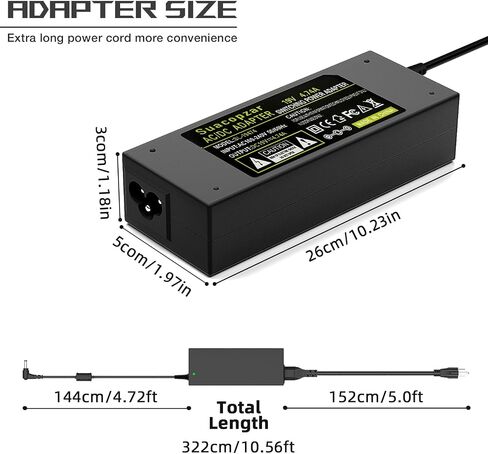 90W DC19V 4.74A Laptop Charger for Asus Toshiba AC Adapter Laptop PC Computer Charger Power Cord, 3 Pin 90 Watt AC to DC 19V Switching Power Supply with 10.56ft Long Cable, 5.5x2.5mm Plug in Kuwait