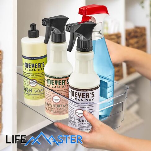 8-Piece Stackable Refrigerator Bin Organizer Set with Easy Grip Handles - Clear Multi-Purpose Storage Bins for Fridge and Pantry Use in Kuwait