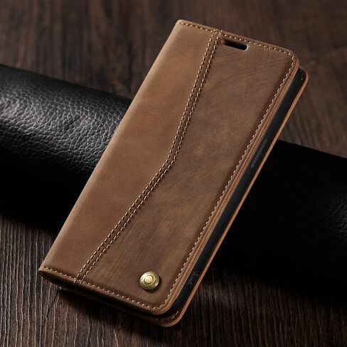 QLTYPRI Wallet Case for iPhone 11[6.1 Inch], Vintage Folio PU Leather Case with Card Slots Magnetic Closure Kickstand Flip Shockproof Phone Cover for iPhone 11 - Brown in Saudi Arabia