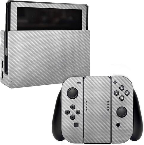 MightySkins Carbon Fiber Skin for Nintendo Switch - Pink Diamond Plate | Protective, Durable Textured Carbon Fiber Finish | Easy to Apply, Remove, and Change Styles | Made in The USA in Saudi Arabia