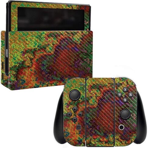 MightySkins Carbon Fiber Skin for Nintendo Switch - Pink Diamond Plate | Protective, Durable Textured Carbon Fiber Finish | Easy to Apply, Remove, and Change Styles | Made in The USA in Saudi Arabia