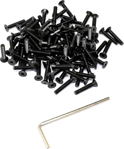 iexcell 50 Pcs M5 x 30mm Thread Pitch 0.8 mm Alloy Steel 10.9 Grade Hex Socket Flat Head Cap Screws Bolts Kit, Black Oxide Finish in Kuwait