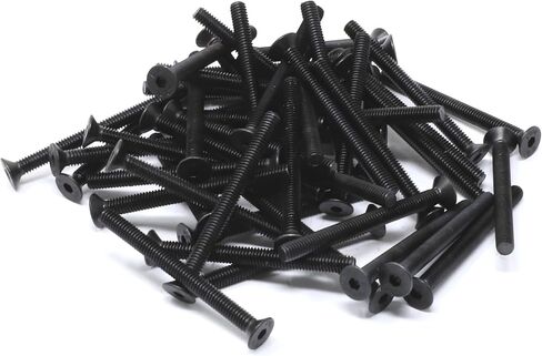 iexcell 50 Pcs M5 x 30mm Thread Pitch 0.8 mm Alloy Steel 10.9 Grade Hex Socket Flat Head Cap Screws Bolts Kit, Black Oxide Finish in Kuwait