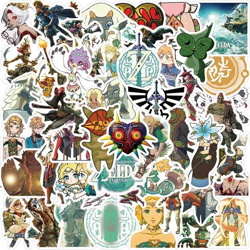 The Legend of Zelda Game Tears of the Kingdom Stickers,50Pcs Vinyl Waterproof Stickers for Laptop,Bumper,Skateboard,Water Bottles,Computer,Phone, Cool Stuff for Teens, Kids, Adults (Tears of the in Kuwait