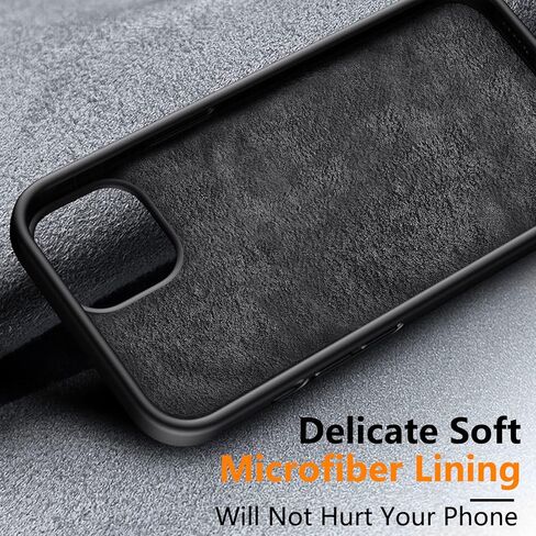 جراب SPIDERCASE مصمم لهاتف iPhone 12/iPhone 12 Pro، [مع قطعتين من واقي الشاشة الزجاجي المقوى] [تم اختبار السقوط من الدرجة العسكرية] حافظة رفيعة من السيليكون السائل مضادة للصدمات لهاتف iPhone 12/12 pro-أسود in Kuwait