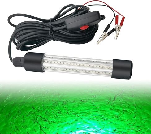 LED 12V Night Fishing Light, 12.6W Underwater Fishing Finder Light 1000LM, IP68 Fish Attracting Lamp, Green Light with 5M Power Cord in Kuwait