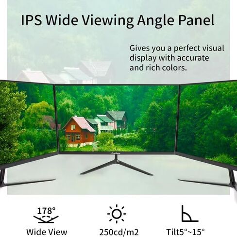 24 Inch Monitor 75Hz FHD IPS Computer Screen 1080P PC Monitor, 5ms(GTG) 99% sRGB Low Blue Light Anti-Glare LED Desktop Display HDMI/VGA/Audio/Freesync/VESA Tilt Adjustable in Kuwait