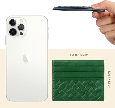 محفظة Unaone رفيعة صغيرة الحجم - حامل بطاقة الائتمان، محفظة جلدية بجيب أمامي للرجال والنساء، أسود in Kuwait