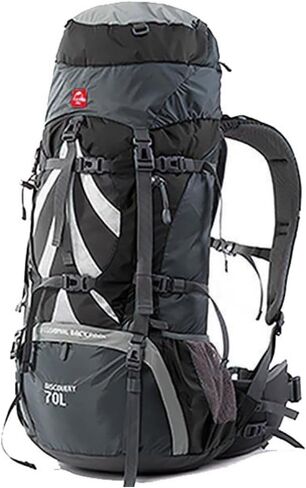 حقيبة ظهر Naturehike 70+5L خفيفة الوزن للمشي لمسافات طويلة، أقمشة مقاومة للتمزق - نظام حمل CR خفيف - حمل مريح للوزن (أسود) in Kuwait