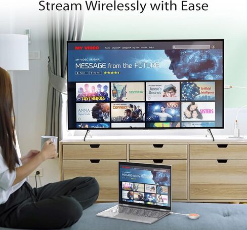 j5create ScreenCast USB-C إلى HDMI جهاز إرسال واستقبال لاسلكي للعرض، يدعم 1080 بكسل، متوافق مع MacBook، iPad Pro، ChromeOS، أجهزة الكمبيوتر المحمولة USB-C وAndroid (JVAW62) (متجدد) in Saudi Arabia