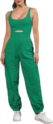 ReachMe Womens Running Onesie Workout Rompers One Piece Gym Exercise Jumpsuits Hiking Pants with Pockets Climb Outfits in Kuwait