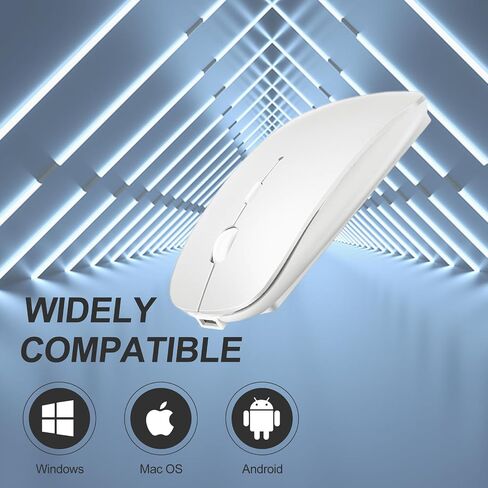 Rechargeable 4 Modes Bluetooth Mouse/Bluetooth 3.0/5.2+USB-2.4G/Type-C,Bluetooth Mouse for MacBook pro/MacBook air/Laptop/iMac/ipad/Notebook/pc (Black) in Saudi Arabia