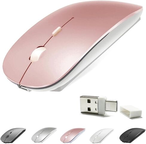Rechargeable 4 Modes Bluetooth Mouse/Bluetooth 3.0/5.2+USB-2.4G/Type-C,Bluetooth Mouse for MacBook pro/MacBook air/Laptop/iMac/ipad/Notebook/pc (Black) in Saudi Arabia