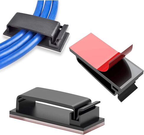 24Pcs Self Adhesive Cable Management Clips, Cable Organizers Wire Clips Cord Holder for TV PC Ethernet Cable Under Desk Home Office Outdoor in Kuwait