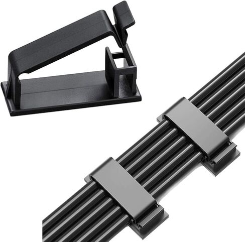 24Pcs Self Adhesive Cable Management Clips, Cable Organizers Wire Clips Cord Holder for TV PC Ethernet Cable Under Desk Home Office Outdoor in Kuwait