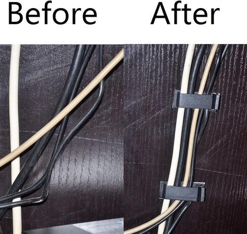 24Pcs Self Adhesive Cable Management Clips, Cable Organizers Wire Clips Cord Holder for TV PC Ethernet Cable Under Desk Home Office Outdoor in Kuwait