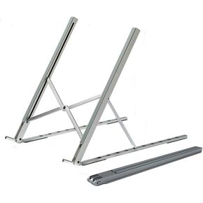 Aluminum Laptop Stand for Desk, Foldable Ventilated Cooling Notebook Stand, Adjustable Portable Laptop Holder, Compatible with 11" - 17.3" MacBook Pro Air, HP and Other laptops（Silver）