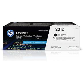HP 201X Black High-yield Toner Cartridges (2-pack) | Works with HP Color LaserJet Pro M252, HP Color LaserJet Pro MFP M277 Series | CF400XD