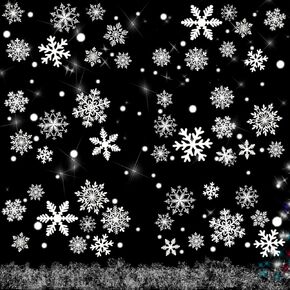 222pcs Silver Glitter Snowflake Window Stickers, Reusable Christmas Clings Christmas Window Stickers, Christmas Window Decorations Clings Window Display Decoration.