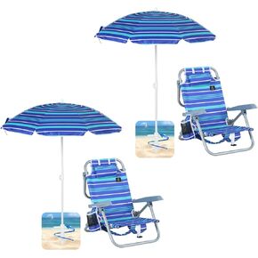 Nice C Toddler Beach Chair, Baby Beach Chair, Kids Beach Chair, Kids Camping Chair, Toddler Camping Chair, Backpack Beach Chair 5 Reclining Positions, Kids Folding Chair with Tilt Umbrella (1-Pack)