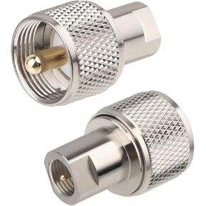 2 PCS FME Male to UHF PL-259 Male Adapter Connector Low Loss FME to PL259 Connector for CB Ham Radio Antenna