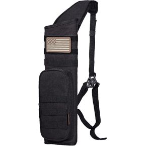 Legend Back Quiver - Tactical Arrow Holder, High-Density Polyester Fabric, Extra Shoulder Foam Padding - MOLLE System for Patches, Pouches - Zippered Storage for Archery & Hunting Accessories