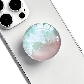 Clear Crystal Glitter Collapsible Expandiing Moblile Phone Grip Stand Holder for Smartphones and Tablets Cell Phone Accessory (Beach)